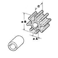 Impeller 500336, Suzuki 2T2/2,4/5/6/8 4T 4/6