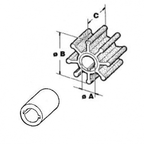 Impeller 500336, Suzuki 2T2/2,4/5/6/8 4T 4/6