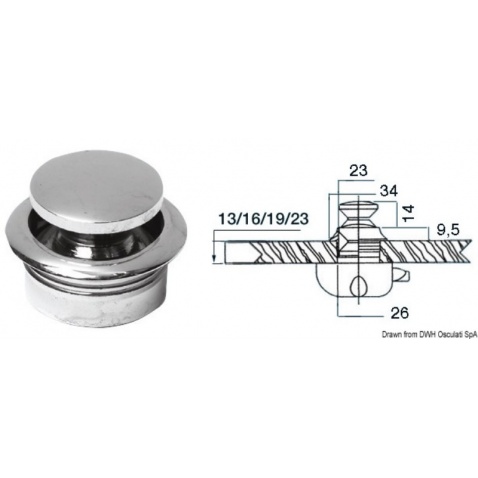 Zámok gombík strieborný (len gombík, bez tela)
