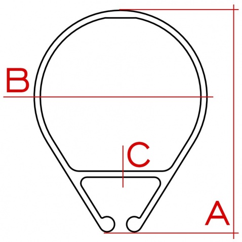 Profil sťažňový alum. 92x70 s eloxem (10m)