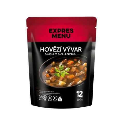 Hoväzi vývar s masom a zeleninou (2 porce)