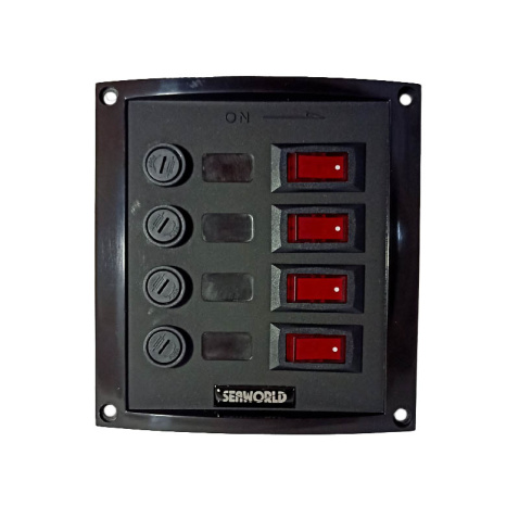 Panel vypínačov - 4 pod sebou 127x114mm,