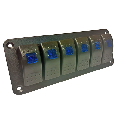 Panel vypínačov - 6 pod sebou 177x68mm,