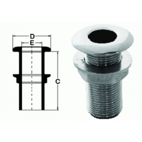 Prechodka cez laminát nerez 1 1/4",42,4mm