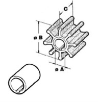 Impeller 500344 Tohatsu 6, 9.8HP