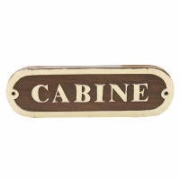 Ceduľka CABINE - drevo/mosadz