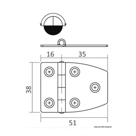 Pant 51 x 38mm nerez