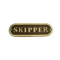 Ceduľka SKIPPER - drevo/mosadz