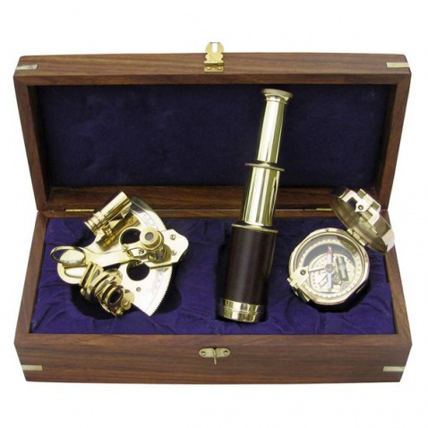 Navigačná sada v drevenej krabičke - 3 ks