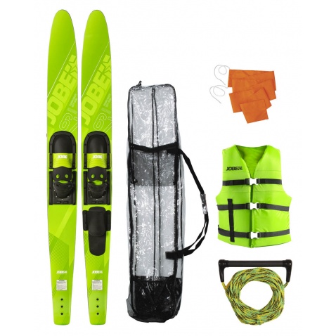 Lyže Allegre Combo lime green,dlžka 170cm + príslušenstvo