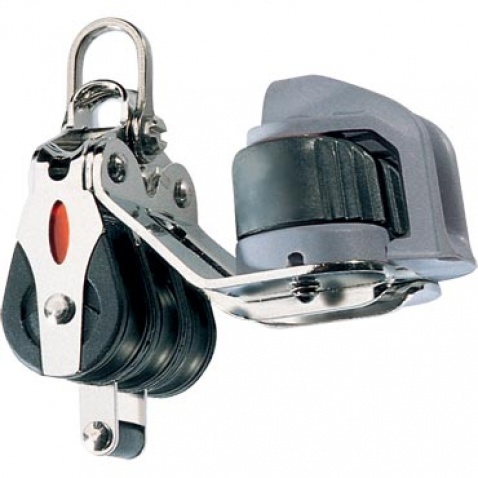 Trojkladka so zásekom a úväzom RF20332 Triple block, becket, cam cleat, 2-axis shackle head