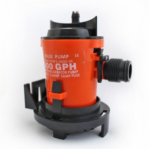 Bilge pumpa, ponorná - výkon 600 GPH, napätie 12 V, 5 A, priemer hadice 19 mm