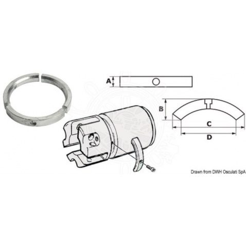 Anóda zinková Volvo Penta for Sail Drive/Folding Prop, 3 díly (3858399)