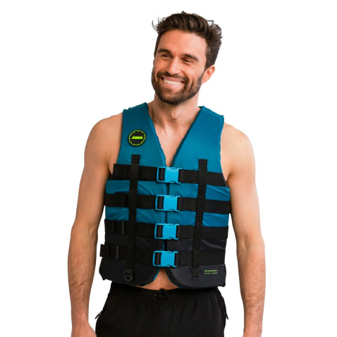 Vesta plávacia lyžiarská 4 Buckle black/blu Vesta plávacia lyžiarská 4 Buckle black/blu
