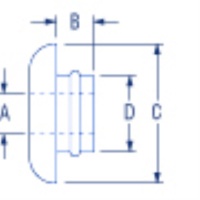 Prievlak na lano - PNP181 Through Bush, Push/Glue in, st/st liner