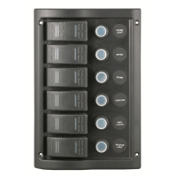 Panel vypínačov - 6 pod sebou s osvetlením, vodotesný