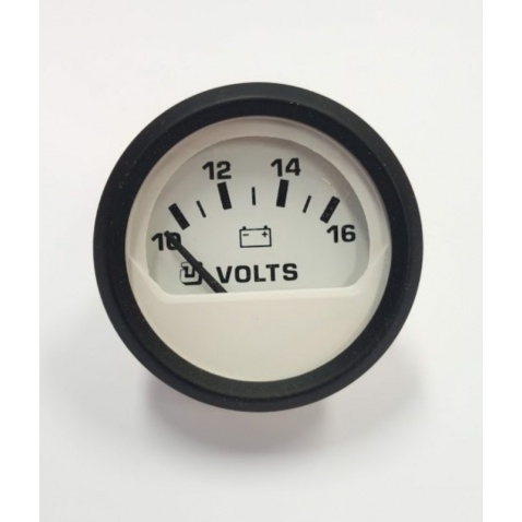 Voltmeter, 10-16V, biely