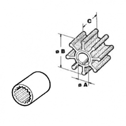 Impeller 500105.GT, Volvo Penta, Johnson, Vetus